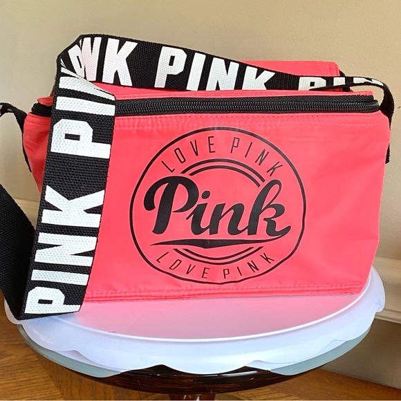 Victoria's Secret Handbags - PINK Victoria secret lunch box travel cooler in a neon pink / orange with strap